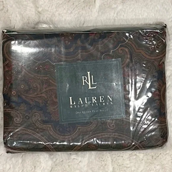 NWOT.Ralph Lauren Vintage Brianna Paisley Flat Queen Sheet - Picture 1 of 6